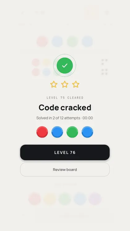 Code cracked: level 75 solved in two of twelve attempts